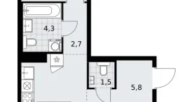 Appartement 2 chambres dans Troïtsk, Russie