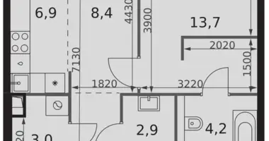 Wohnung 1 zimmer in Nordwestlicher Verwaltungsbezirk, Russland