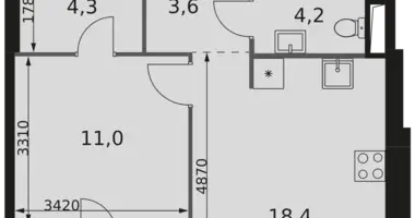 Appartement 1 chambre dans Moscou, Russie