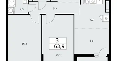 Appartement 3 chambres dans Moscou, Fédération de Russie