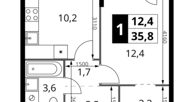 1 room apartment in Khimki, Russia