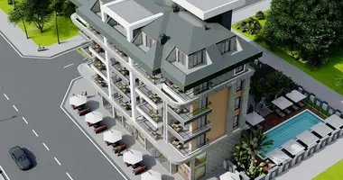 Apartamento 1 habitacion con balcón, con airea acondicionado, con vista al mar en Mahmutlar, Turquía