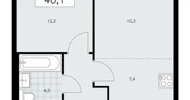 Apartamento 2 habitaciones en poselenie Sosenskoe, Rusia