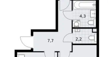 Apartamento 2 habitaciones en Postnikovo, Rusia