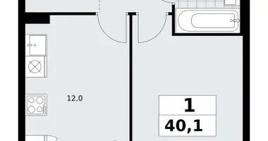 1 room apartment in Kommunarka, Russia