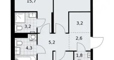 3 room apartment in Kommunarka, Russia