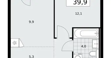 Apartamento 2 habitaciones en Moscú, Rusia