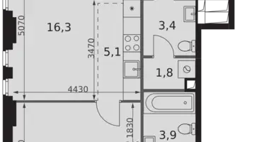Appartement 2 chambres dans Moscou, Russie