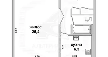 Wohnung 1 zimmer in Brest, Belarus