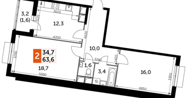 Appartement 2 chambres dans Razvilka, Fédération de Russie