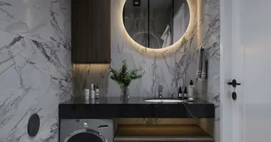 2 room apartment with parking, with elevator, with swimming pool in Alanya, Turkey