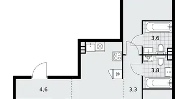 Apartamento 3 habitaciones en poselenie Desenovskoe, Rusia