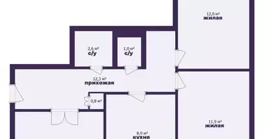 Apartamento 3 habitaciones en Krupki, Bielorrusia