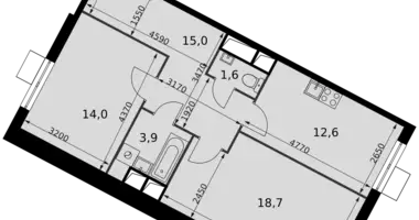 Appartement 2 chambres dans Razvilka, Fédération de Russie