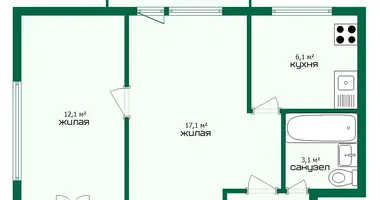 Wohnung 2 zimmer in Baranawitschy, Weißrussland