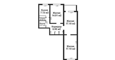 Apartamento 3 habitaciones en Minsk, Bielorrusia