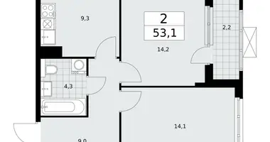 Apartamento 2 habitaciones en poselenie Sosenskoe, Rusia