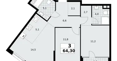 Apartamento 3 habitaciones en Northern Administrative Okrug, Rusia