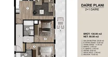 2 bedroom apartment in Mezitli, Turkey