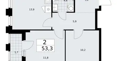 2 room apartment in Troitsk, Russia