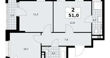 Apartamento 2 habitaciones en poselenie Sosenskoe, Rusia