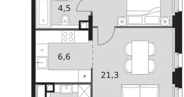 Apartamento 2 habitaciones en North-Western Administrative Okrug, Rusia