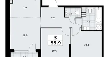 Apartamento 3 habitaciones en South-Western Administrative Okrug, Rusia