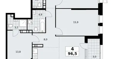 Wohnung 4 zimmer in poselenie Sosenskoe, Russland