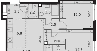 Appartement 3 chambres dans Moscou, Russie