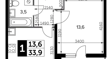 Mieszkanie 1 pokój w Leninsky District, Rosja