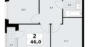 Wohnung 2 zimmer in Südwestlicher Verwaltungsbezirk, Russland