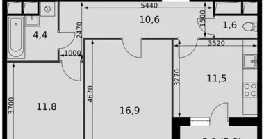 Apartamento 2 habitaciones en Razvilka, Rusia