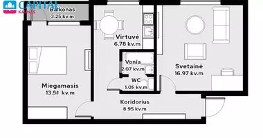 Appartement 2 chambres dans Kaunas, Lituanie