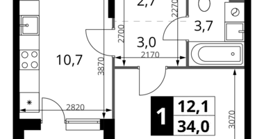 Appartement 1 chambre dans Khimki, Fédération de Russie