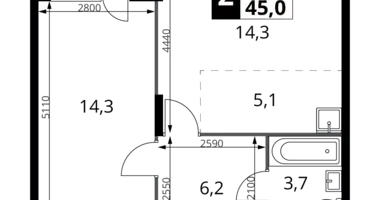 Appartement 2 chambres dans Potapovo, Fédération de Russie