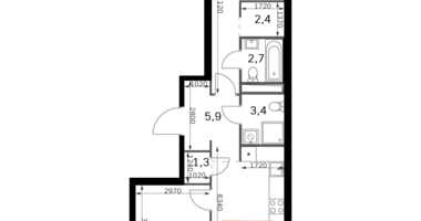 Appartement 2 chambres dans Moscou, Fédération de Russie