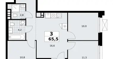 Apartamento 3 habitaciones en poselenie Sosenskoe, Rusia