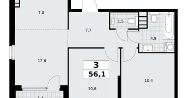 Apartamento 3 habitaciones en South-Western Administrative Okrug, Rusia