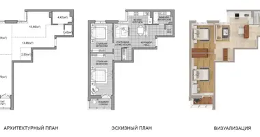 Apartamento 3 habitaciones en Minsk, Bielorrusia