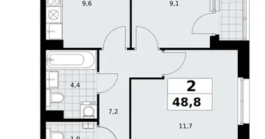 2 room apartment in Kommunarka, Russia
