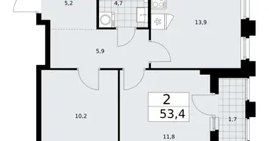 Wohnung 2 zimmer in Troizk, Russland