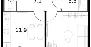 Apartamento 1 habitación en Moscú, Rusia