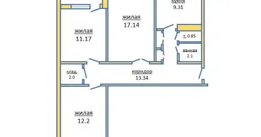 3 room apartment in Pinsk, Belarus