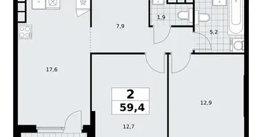 Apartamento 2 habitaciones en South-Western Administrative Okrug, Rusia