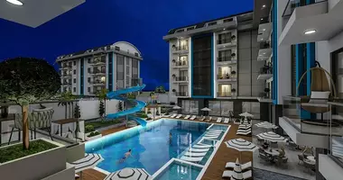 2 room apartment with parking, with sea view, with swimming pool in Alanya, Turkey