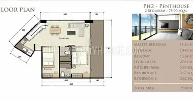 Condo 2 bedrooms with ocean view in Phuket, Thailand