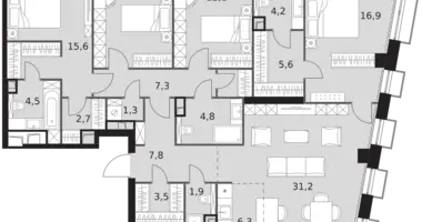 Apartamento 5 habitaciones en North-Western Administrative Okrug, Rusia