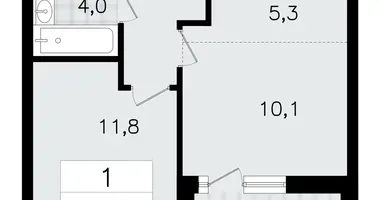 Apartamento 2 habitaciones en Vsevolozhsk, Rusia