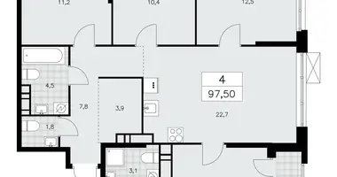 Apartamento 4 habitaciones en Moscú, Rusia