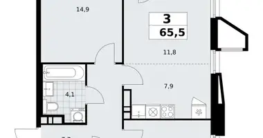 Apartamento 3 habitaciones en poselenie Sosenskoe, Rusia